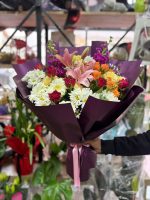 Lilyum ve Renkli Gül Buketi – Premium Karışık Çiçek